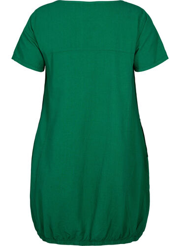Kortermet kjole i bomull, Verdant Green, Packshot image number 1