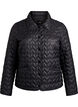 Lett polstret jakke med dekorativ quilting, Svart, Packshot image number 0