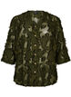 Bluse med frynsete tr&aring;der og tekstur, Gr&oslash;nn, Packshot image number 0