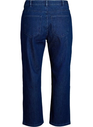 Zizzi Stripete jeans med straight fit, Blå, Packshot image number 1
