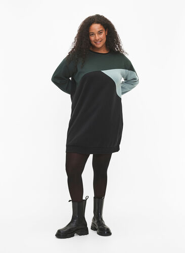 Lang hettegenser med colorblock, Scarab Color Block, Model image number 2