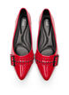 Wide fit - Ballerina med stropp og studs, Rød, Packshot image number 2