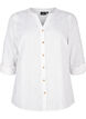 Bomullsbluse med V-hals, Hvit, Packshot image number 0