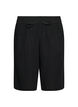 Loose fit bomullsmusselinshorts med h&oslash;y midje, Svart, Packshot image number 0