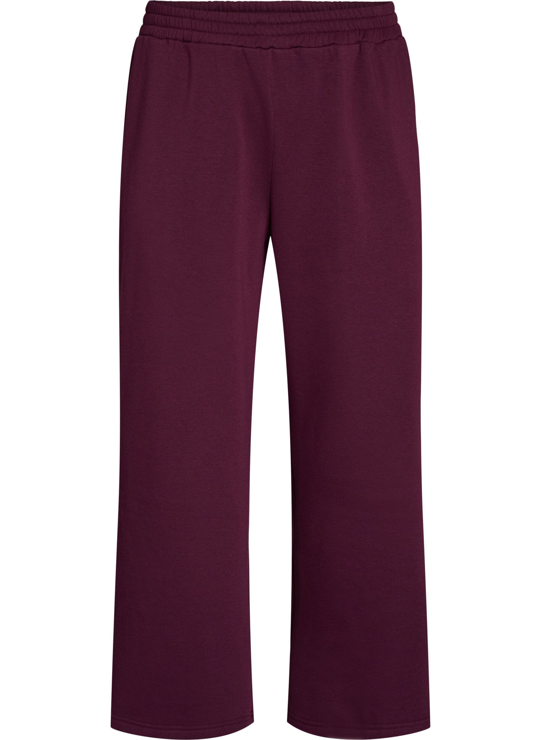 ZizziSweatpants med h&oslash;y midje og vide ben, Lilla, Packshot image number 0