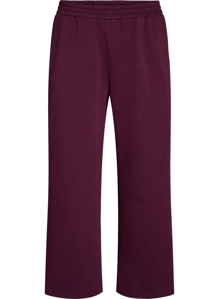 Sweatpants med h&oslash;y midje og vide ben, Lilla, Packshot image number 0