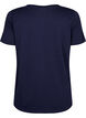 T-skjorte i bomull med tekstmotiv, Evening Blue w. 58, Packshot image number 1