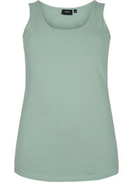 Ensfarget basistopp i bomull, Chinois Green