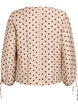 Bluse med prikker og knytedetaljer, Beige, Packshot image number 1