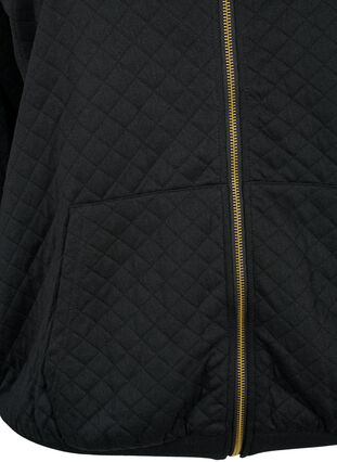 Vattert sportscardigan med hette, Black, Packshot image number 3