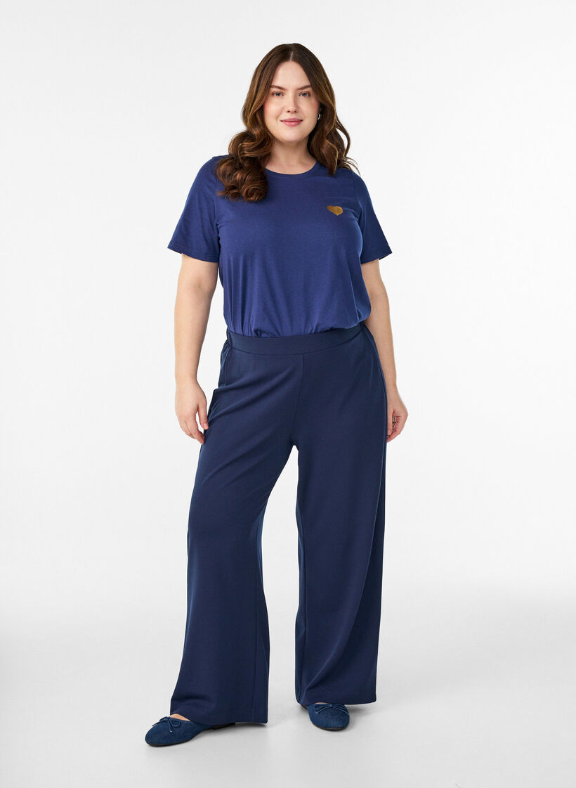 T-skjorte med trykk, Bl&aring;, Model image number 1