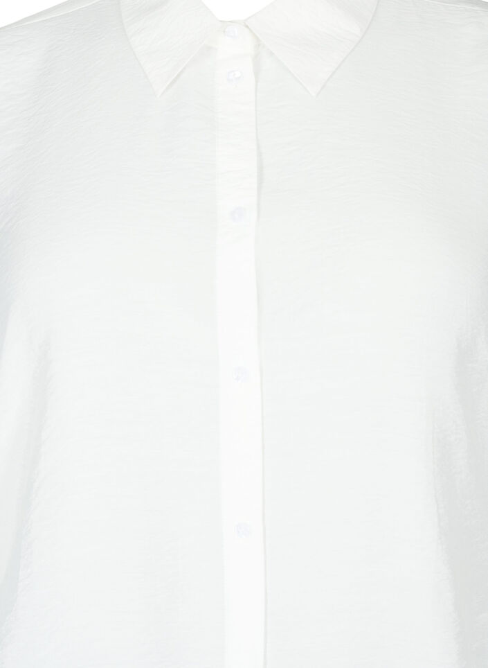 Skjorte i viskose med volangdetaljer, Bright White, Packshot image number 2