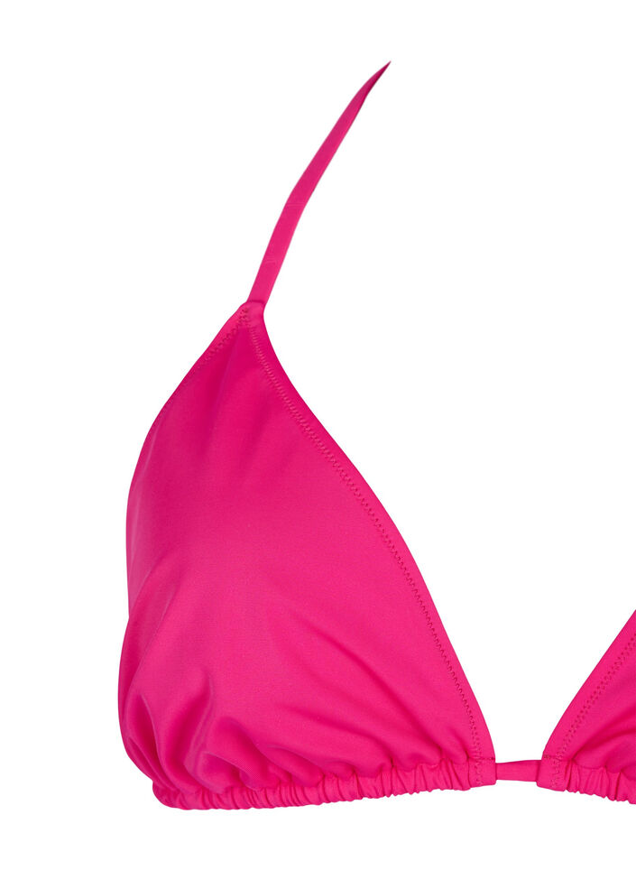 Ensfarget trekantet bikinitopp, Rosa, Packshot image number 2
