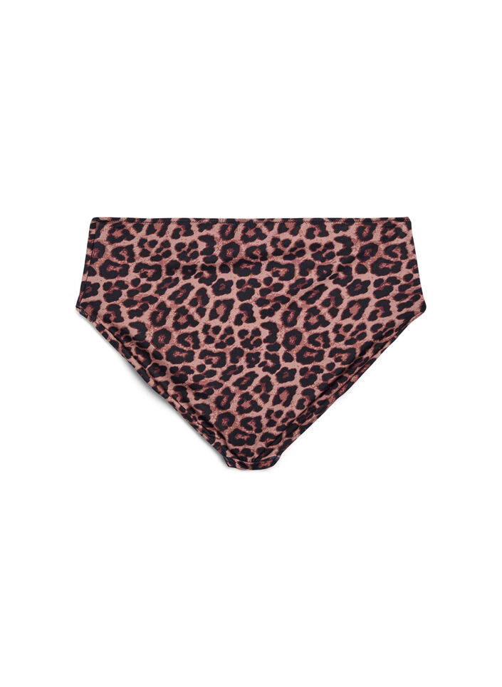 Leopard bikinitruse med h&oslash;y midje, Brun, Packshot image number 1