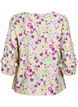 Bluse med volangedetaljer og blomstertrykk, Vanilje, Packshot image number 1