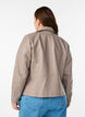 Bikerjakke i imitert skinn, Beige, Model image number 2