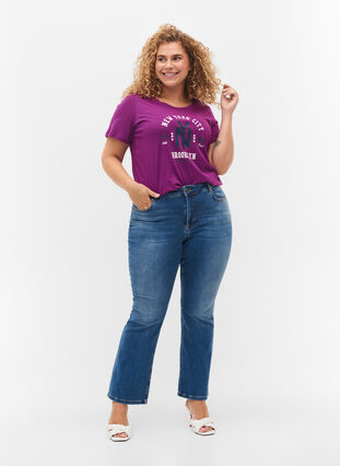 T-skjorte i bomull med trykk, Grape Juice, Model image number 2