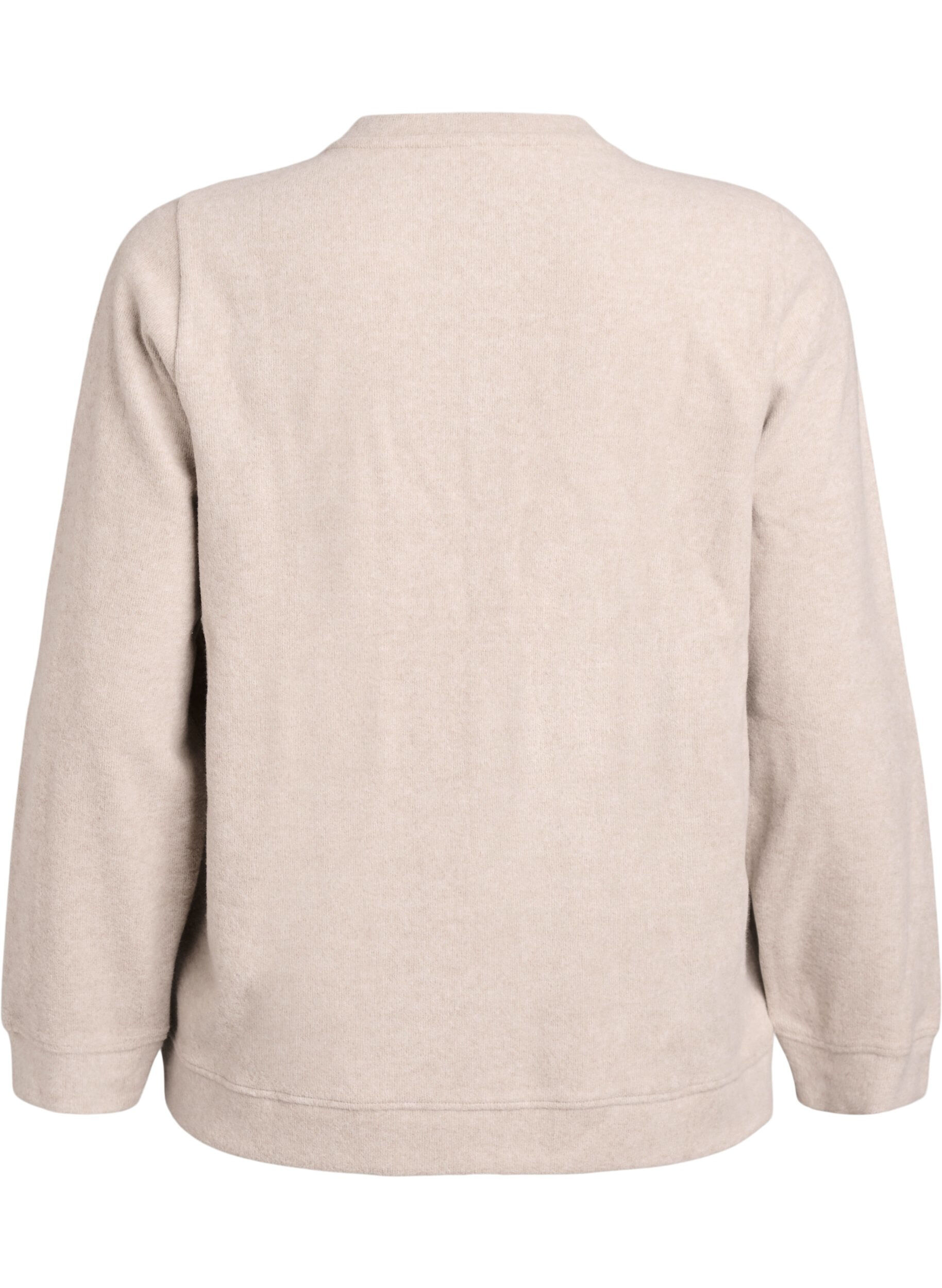 Zizzi Jersey cardigan med rund hals og knapper, Beige, Packshot image number 1
