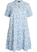 Kort A-linjekjole i bomullsmuslin, Vanilje, Packshot image number 0