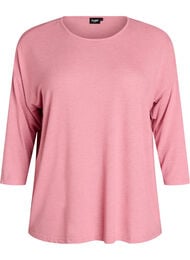 Jersey bluse med 3/4 ermer, Rosa