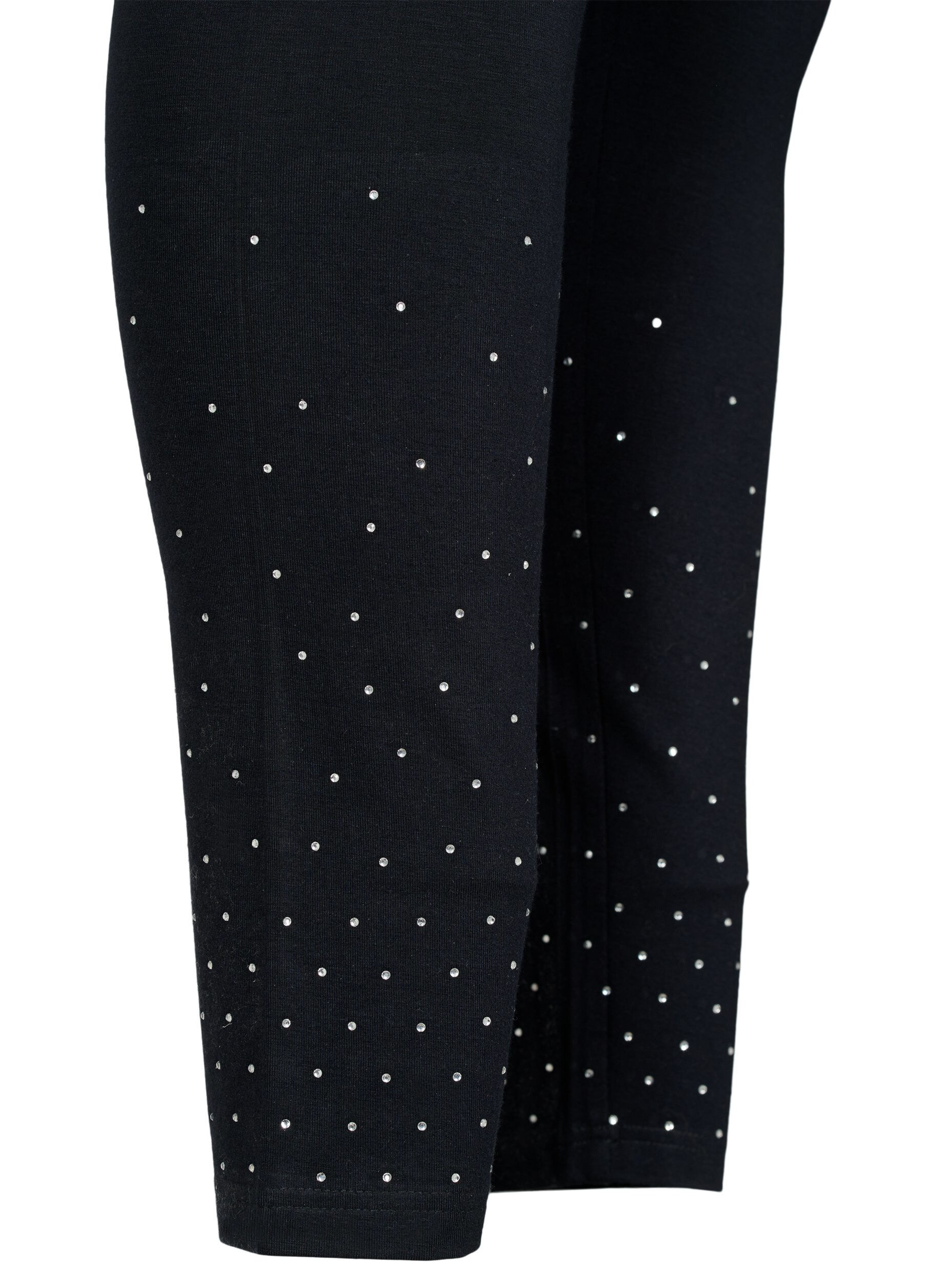 Zizzi Leggings i viskose med stener, Black, Packshot image number 3