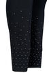 Leggings i viskose med stener, Black, Packshot image number 3