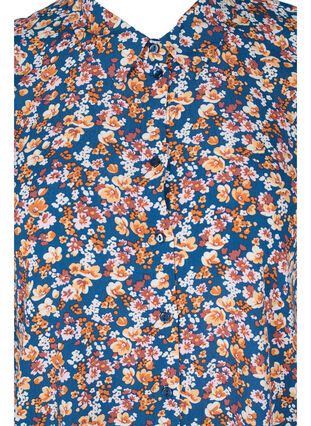 Mønstrete viskosetunika med knapper, Amberglow Flowers, Packshot image number 2