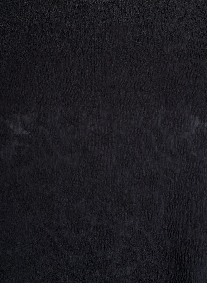 Strukturert bluse med korte ermer, Svart, Packshot image number 2