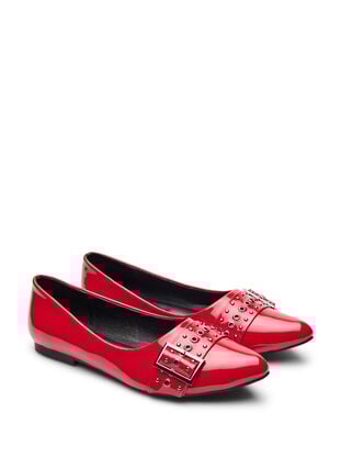 Zizzi Wide fit - Ballerina med stropp og studs, Adrenaline Rush, Packshot image number 1