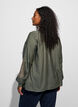 Viskoseskjorte med broderte ermer, Gr&oslash;nn, Model image number 2