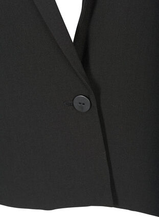 Cropped blazer med puffermer, Black, Packshot image number 2