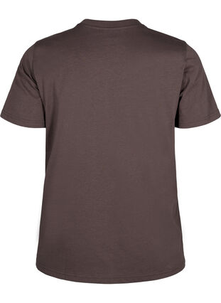 Zizzi Basic T-skjorte i bomull med rund hals, Brun, Packshot image number 1