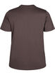 Basic T-skjorte i bomull med rund hals, Brun, Packshot image number 1