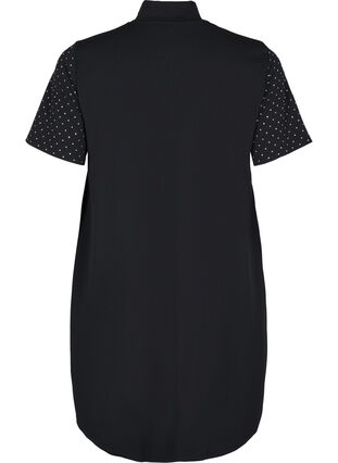 Kortermet kjole med strass, Black, Packshot image number 1