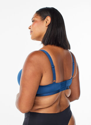 Zizzi Formstøpt bh med mesh, Blå, Model image number 2