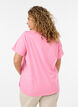 Bomulls T-skjorte med trykk foran, Rosa, Model image number 2