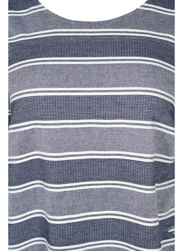 Stripete kjole med korte ermer, Blue Stripe, Packshot image number 2
