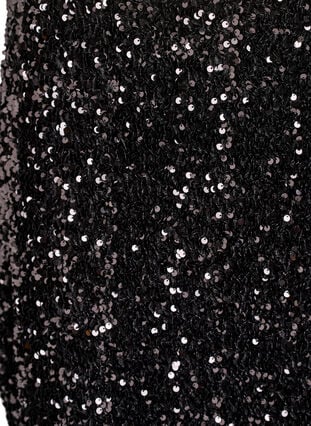 Zizzi Kort paljettskjørt med elastisk midje, Svart, Packshot image number 2