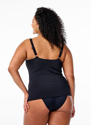 Zizzi Tankini med blonder, Svart, Model image number 1