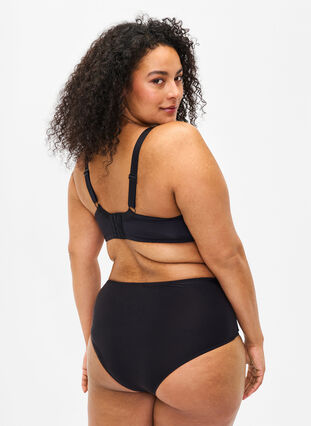 Zizzi Vattert BH med bøyle og broderi, Black, Model image number 1