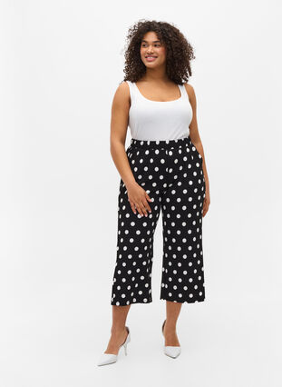 Løse bukser med 7/8-lengde, Black Dot, Model image number 4