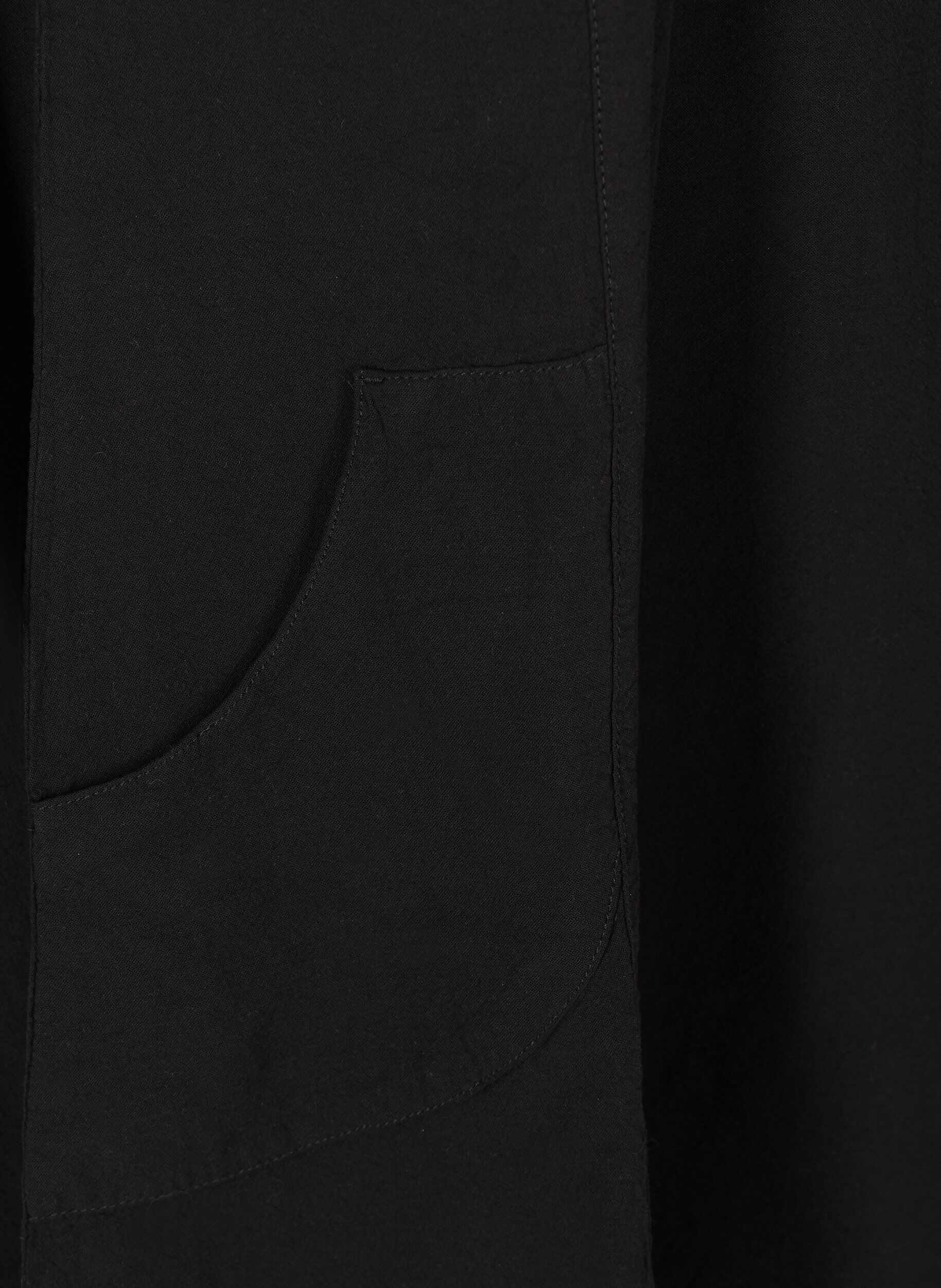 ZizziKortermet bomullskjole, Svart, Packshot image number 3