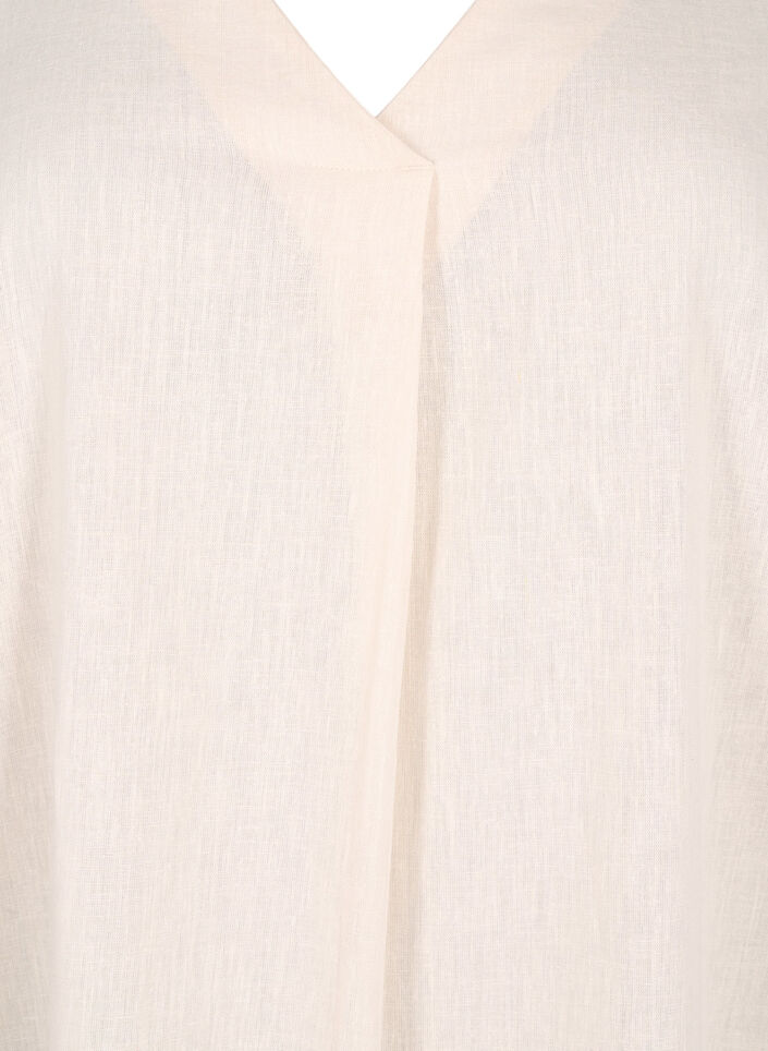 Kaftankjole i bomullsblanding med lin, Beige, Packshot image number 2