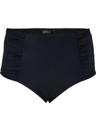 Bikinitruse med høyt liv og draperinger, Black
