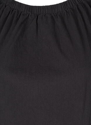 Bomullskjole med blondebånd og korte ermer, Black, Packshot image number 2