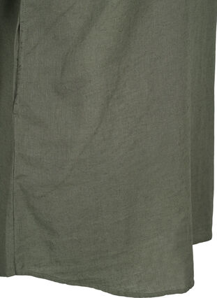 Tunika med hette i bomull og lin, Thyme, Packshot image number 3