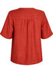 Skjortebluse med V-hals og korte ermer, R&oslash;d, Packshot image number 1