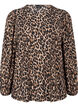 Bluse med lange ermer og leopardm&oslash;nster, Brun, Packshot image number 0