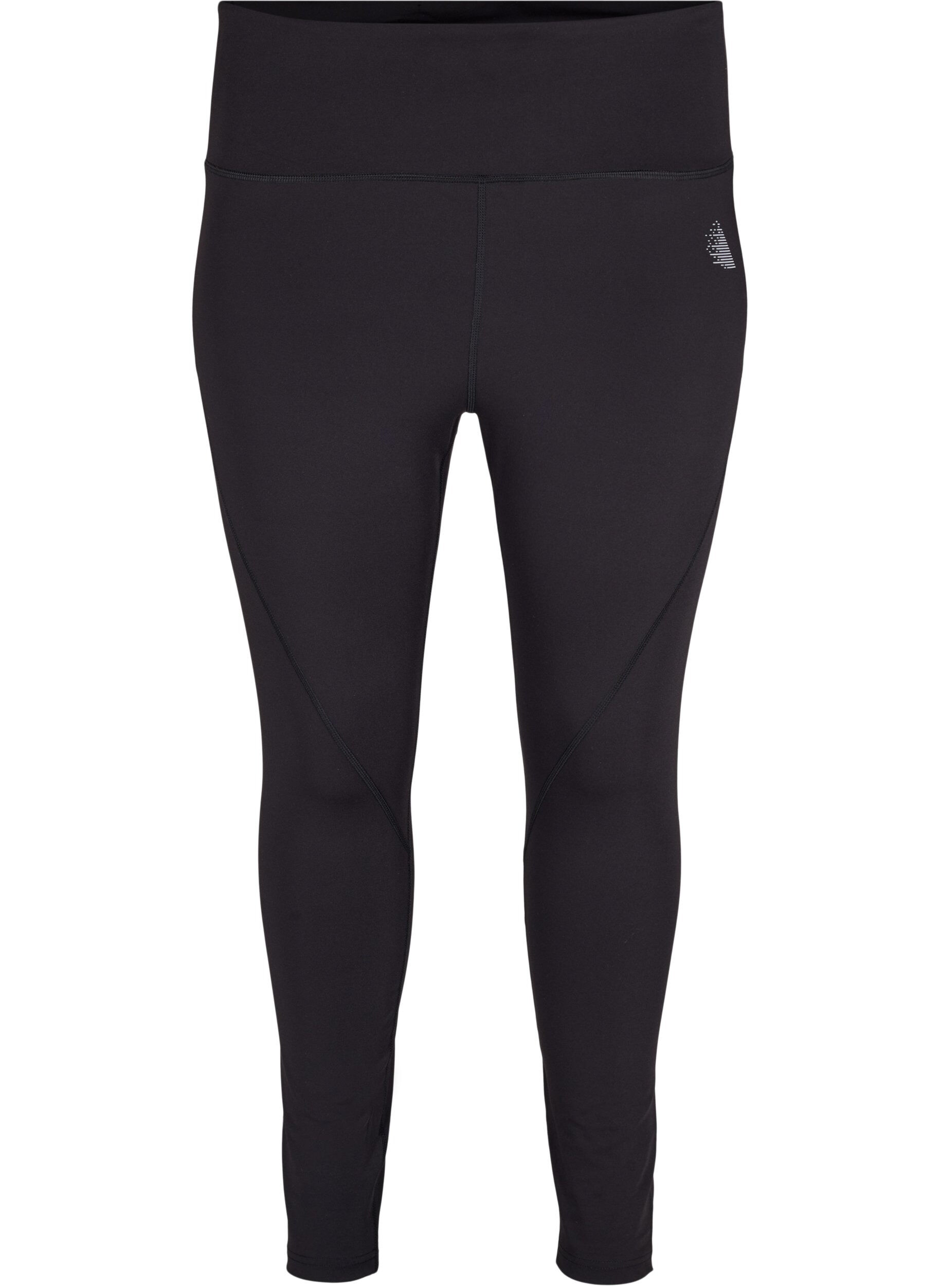 Zizzi CORE, V-SHAPE DEFINE TIGHTS - Cropped treningstights med V-form bak, Black, Packshot image number 0