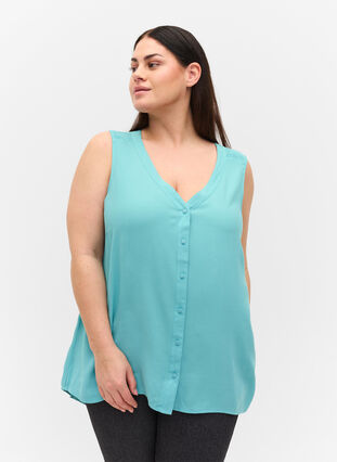 Viskosetopp med knapper, Aqua Sea, Model image number 0